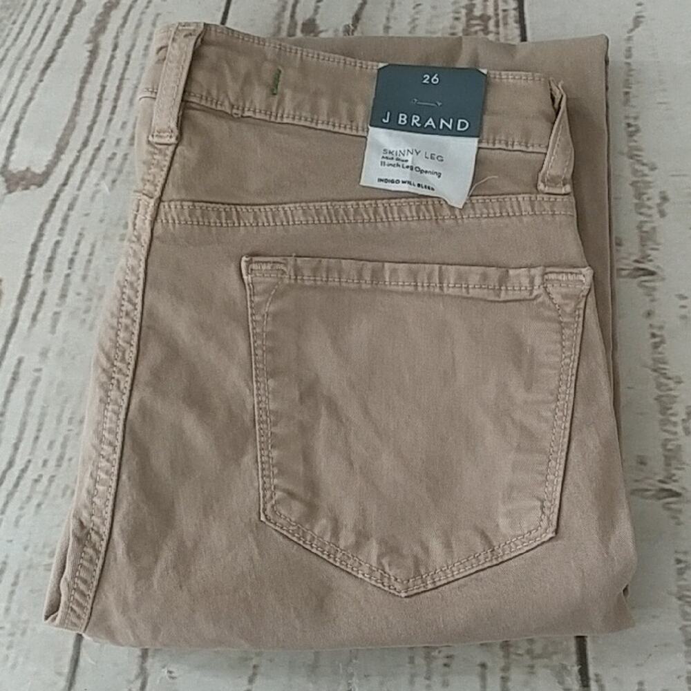 J Brand Skinny Leg Mid Rise Jeans Tan/Light Brown Size 26